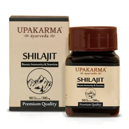 Upakarma Ayurveda Pure Shilajit 300mg 90 Veg Capsules