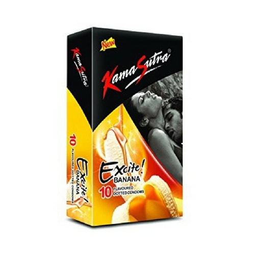 Kamasutra excite banana flavoured condoms 10s