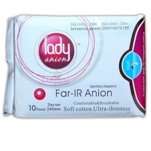 Lady anion sanitary napkins - day use  - 240mm - 10 pieces/pack