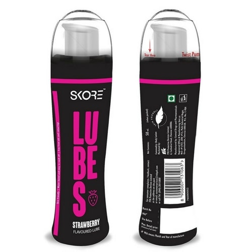 Skore Strawberry Flavoured Lubes - 50ml - Skin Friendly Water Based Lubricant